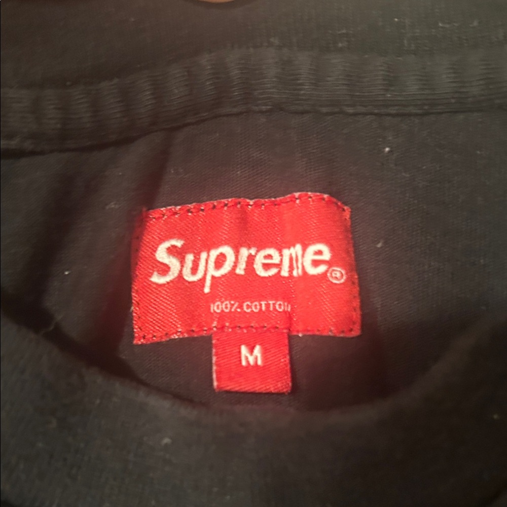 Supreme Black Tee with White Logo - Picture 2 of 3